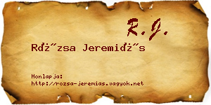 Rózsa Jeremiás névjegykártya